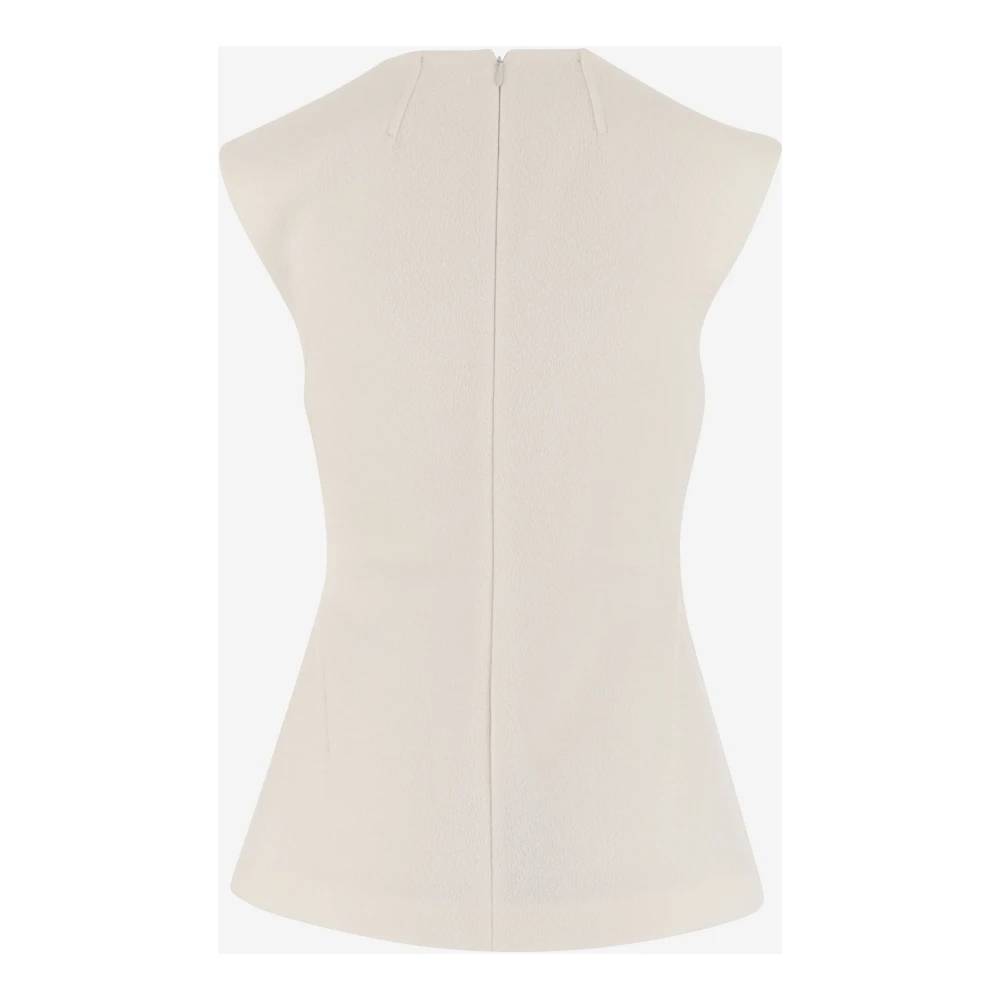 Jil Sander Witte mouwloze top met draperie detail White Dames