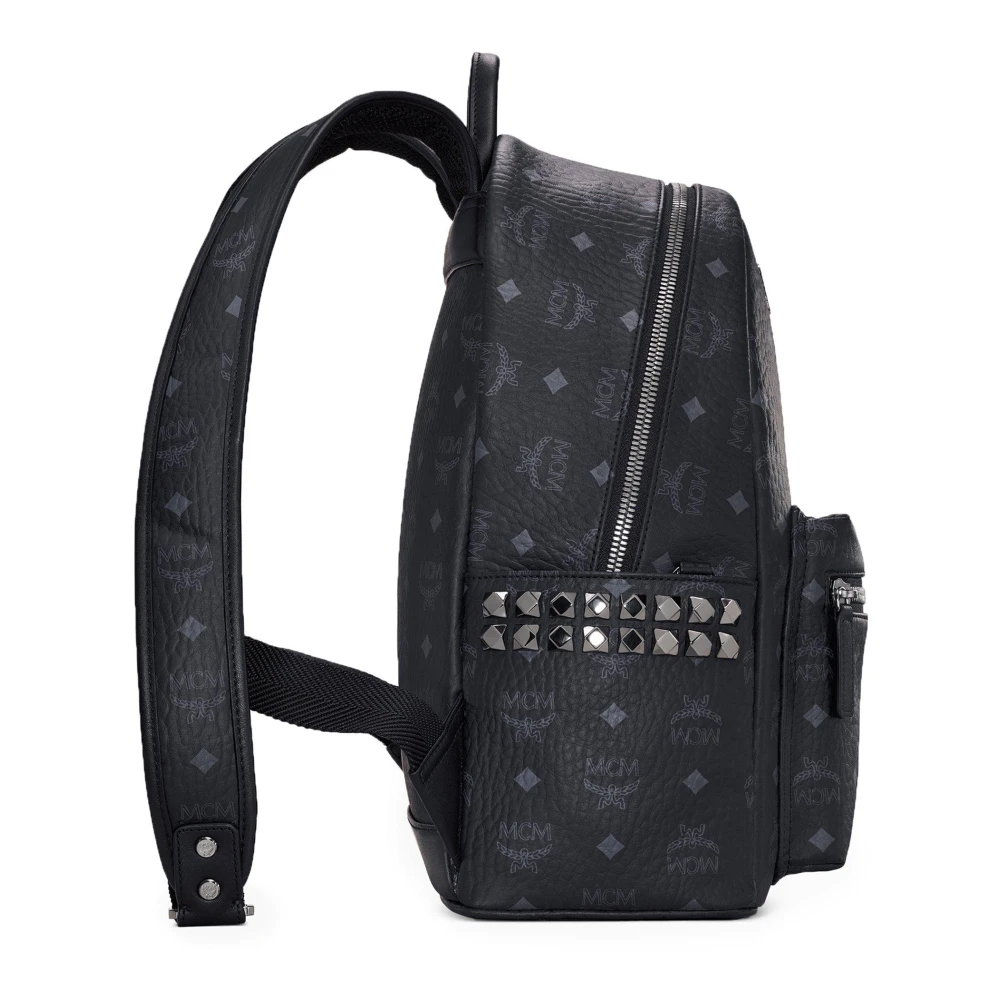 MCM Stark rugzak in Visetos met zijstuds Black Dames