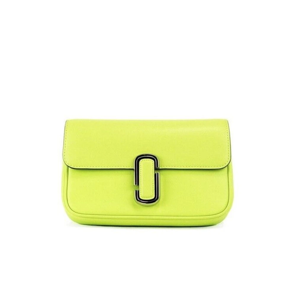 Marc Jacobs Grön Glöd Läder Crossbody Axelväska Yellow, Dam