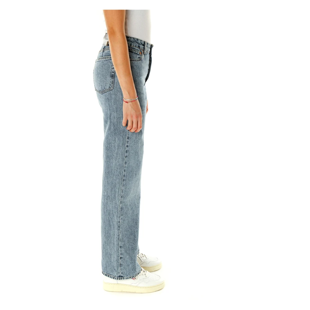 Our Legacy Wide Leg Jeans met Treble Cut Blue Heren