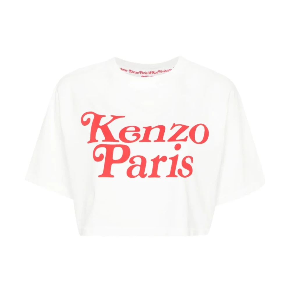 Kenzo Witte T-shirts en Polos met Paris Logo White Dames