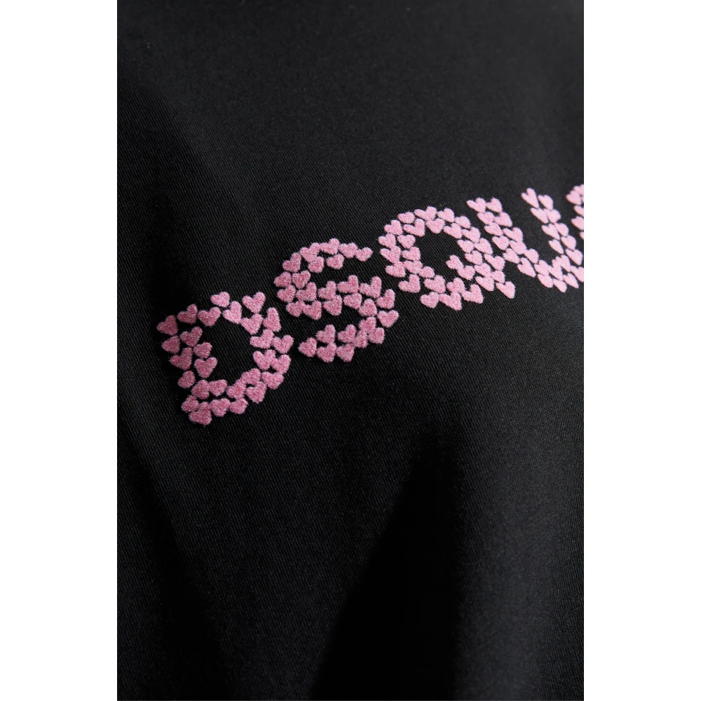 Dsquared2 T-shirt met logo Black Dames