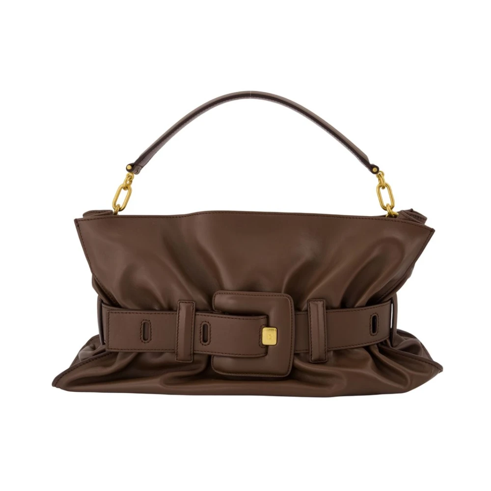 Balmain Donna Marrone - Anthem Medium Shoulder Bag - Bags - One Size
