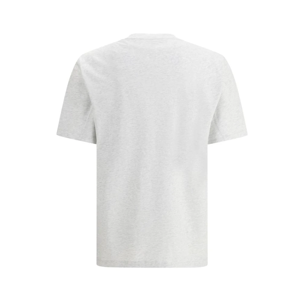 BRUNELLO CUCINELLI Katoenen T-shirt met Maxi Print Gray Heren