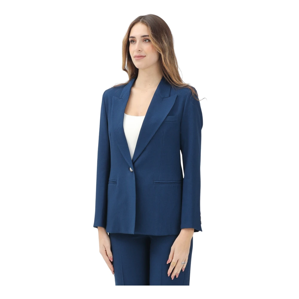 ViCOLO Blauw Single-Breasted Jas Tailored Fit Blue Dames