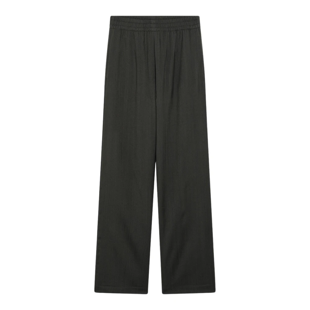Golden Goose Women's Green Dark Wool-Blend Trousers - Image 3
