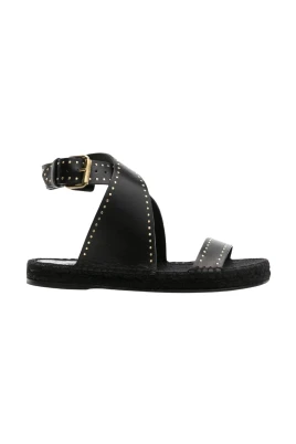 Studded Cross-Strap Sandals
