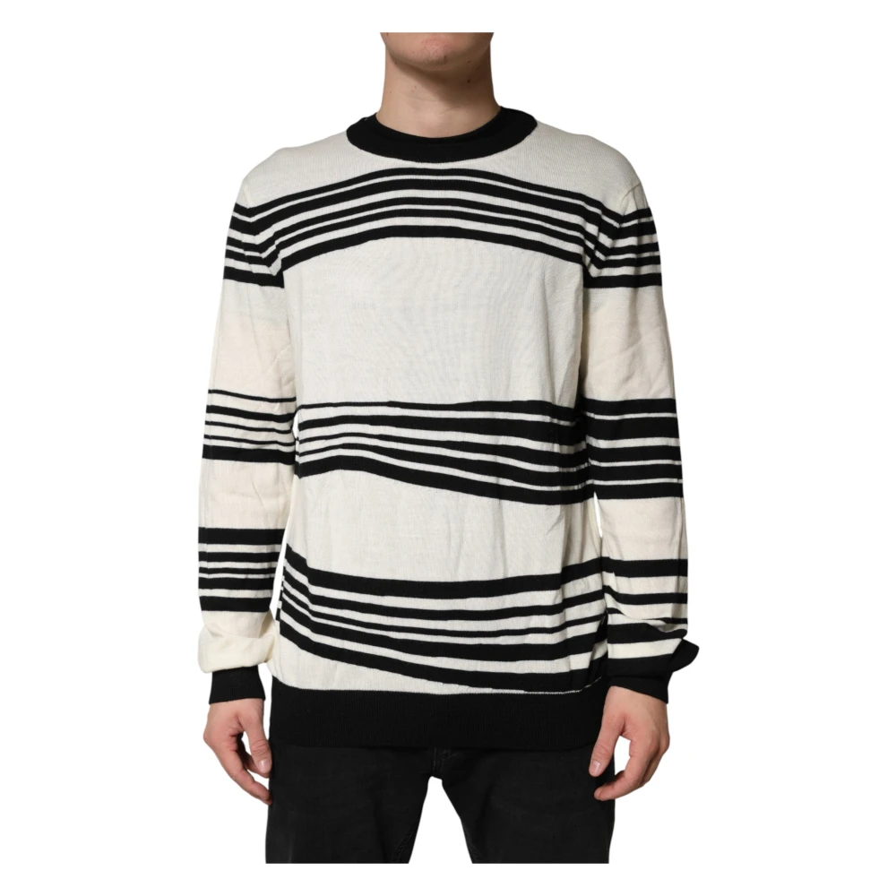 Dolce & Gabbana Men's White Crew Neck Pullover - Round-Neck Knitwear - 2XL - Knitwear