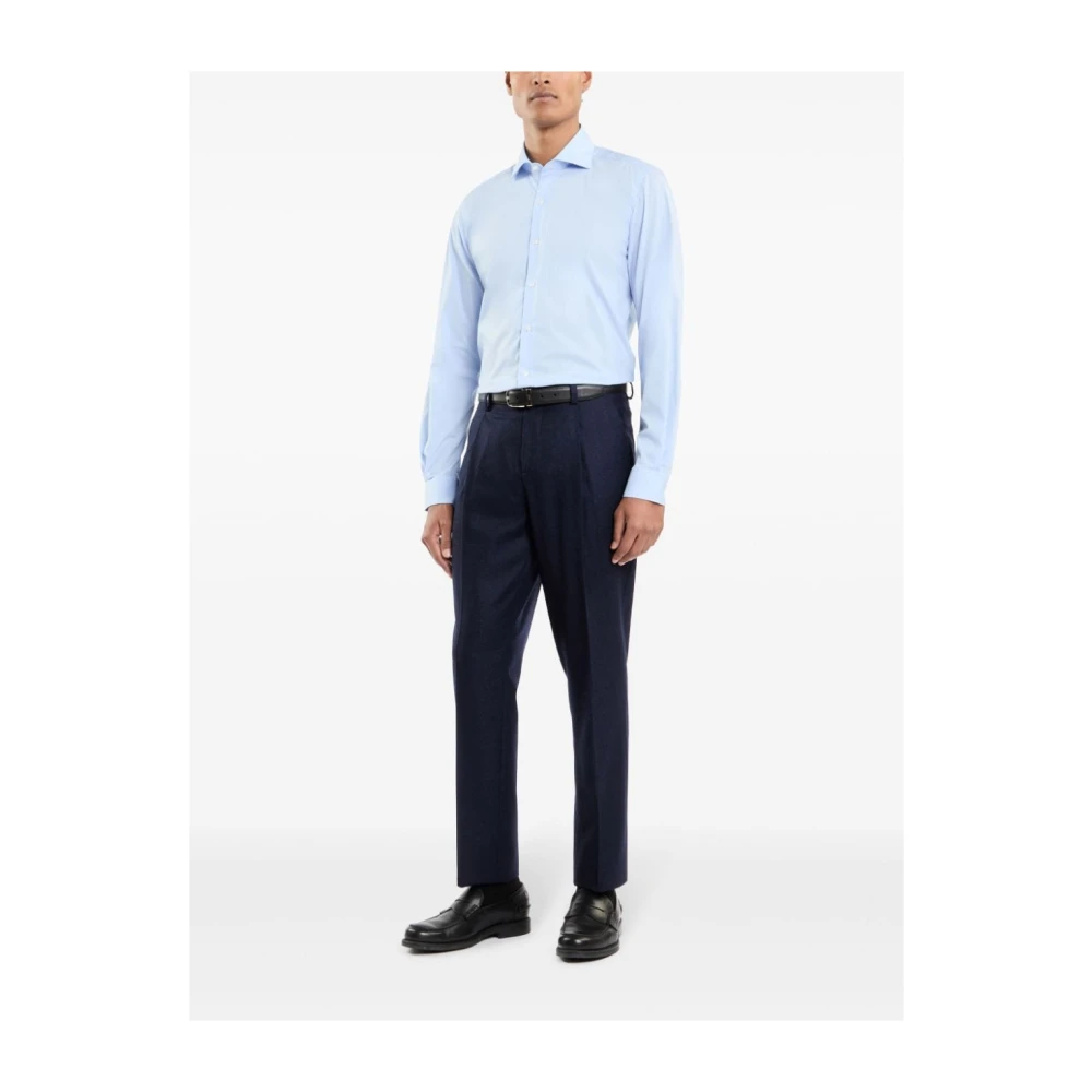Fay Blauw Katoenmix Stretch Shirt Blue Heren