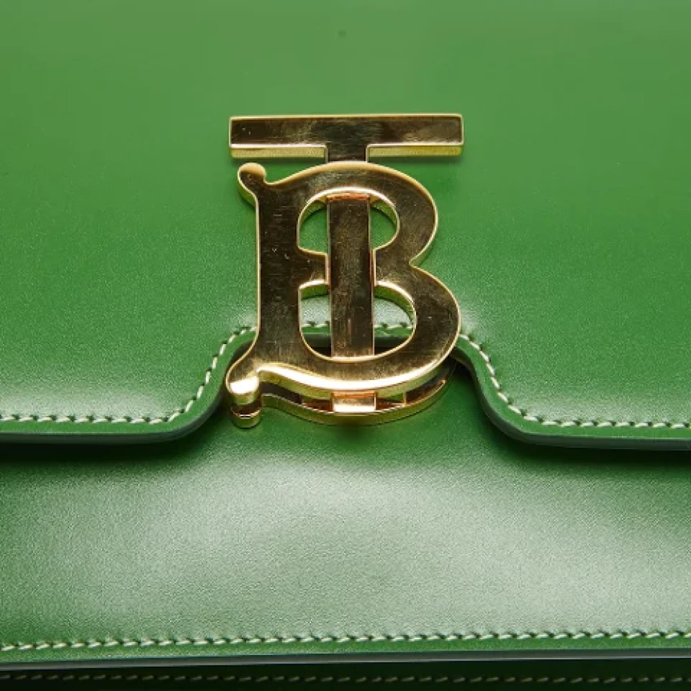 Burberry Vintage Pre-owned Leather shoulder-bags Green Dames