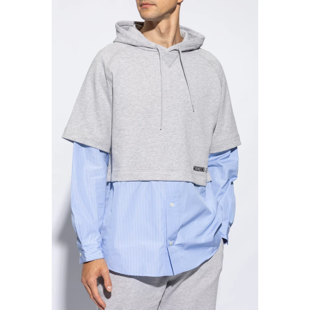 Moschino Sweatshirt met overhemdafwerking Multicolor Heren