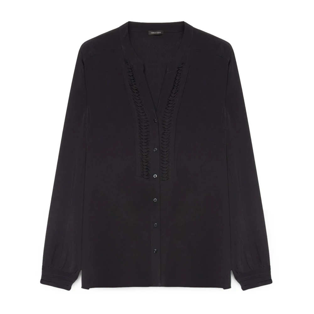 Fiorella Rubino Viscose Origami Blouse Black Dames