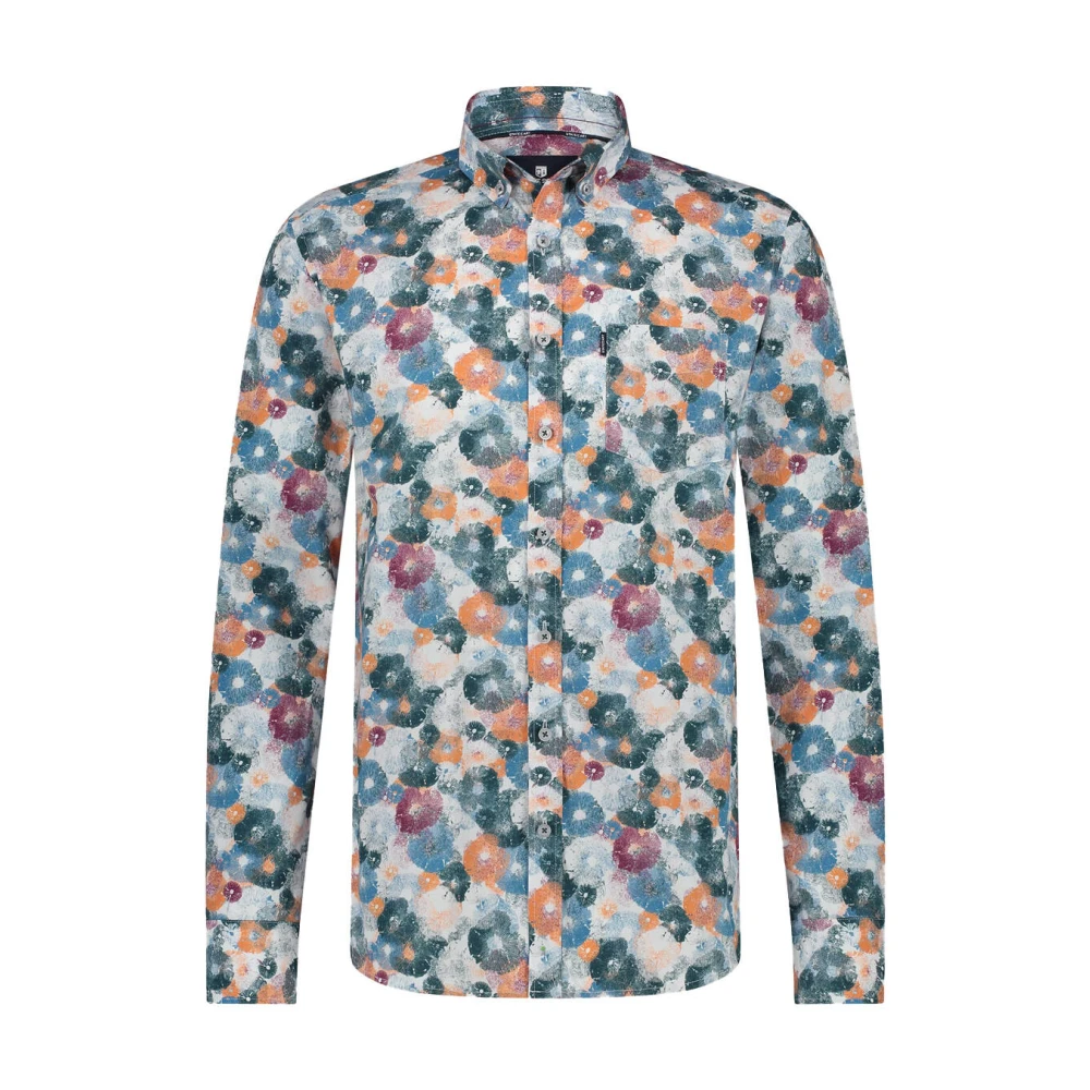 State of Art Gedrukte Pop Lange Mouw Shirt White Heren