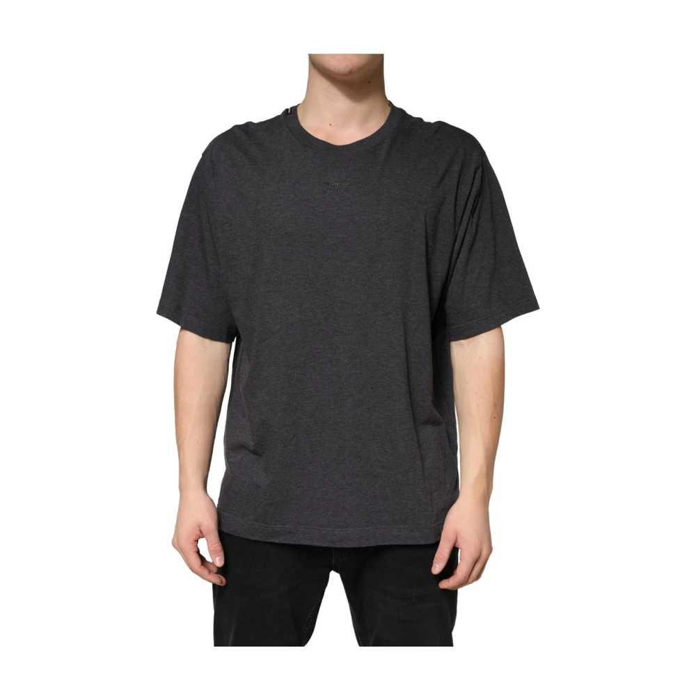 Dolce & Gabbana Men's Gray Cotton Crewneck Short Sleeve T-Shirt