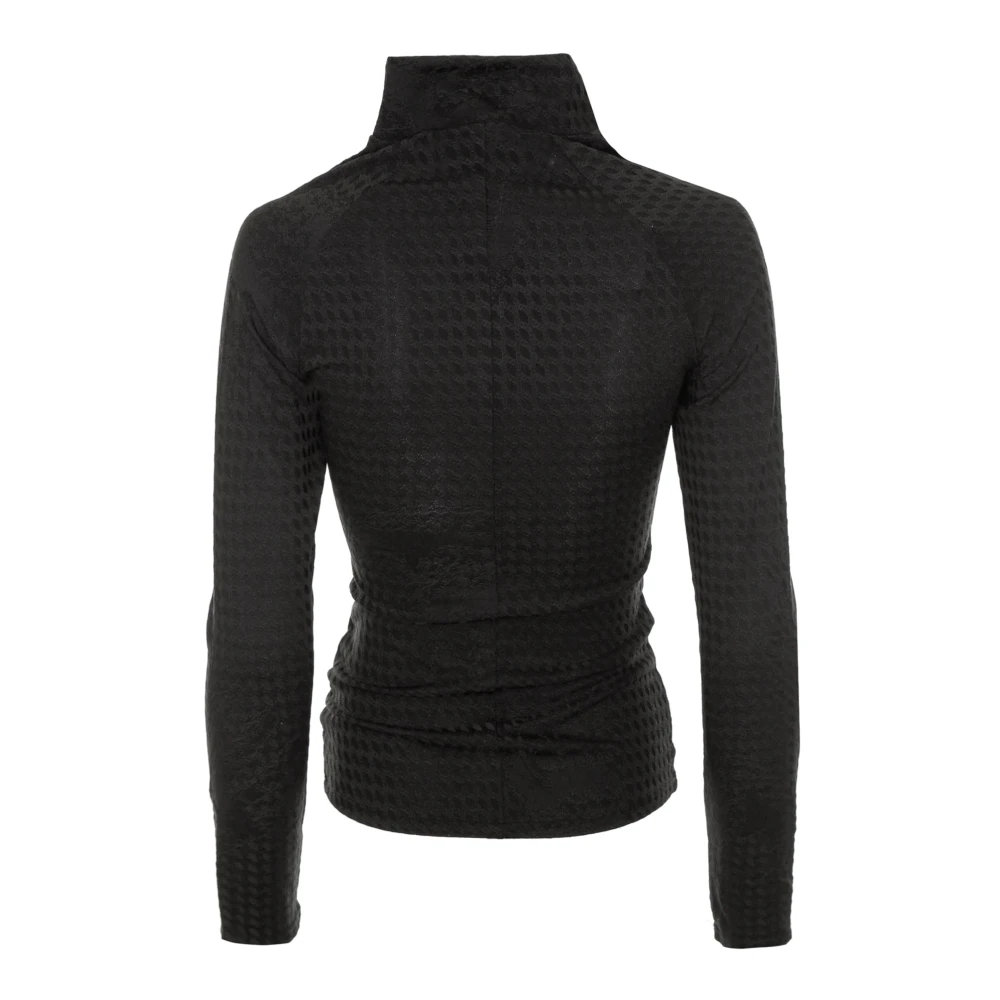 Daily Paper Jacquard Sweatjack met opstaande kraag Black Dames