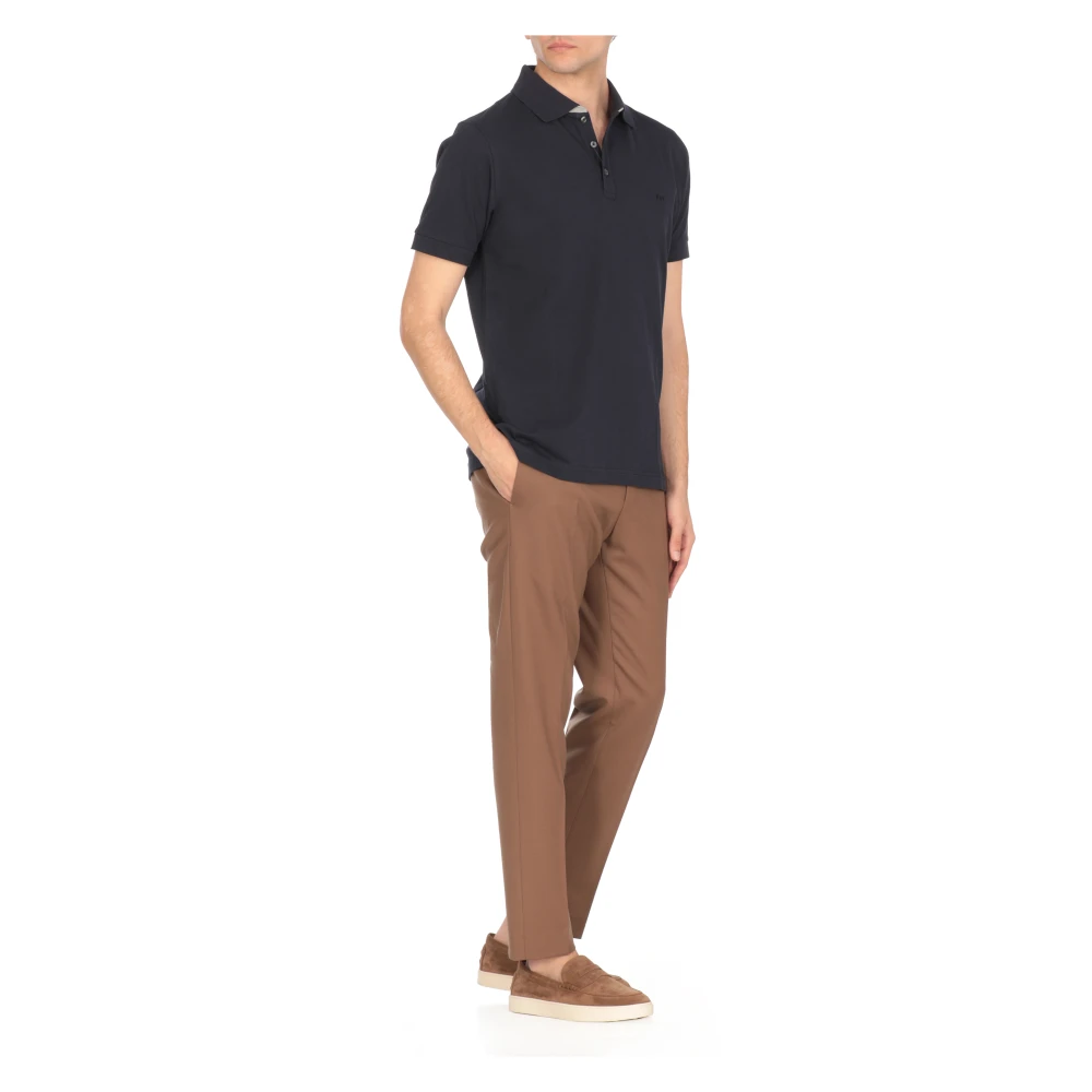 Fay Blauw Poloshirt met Kraag Blue Heren
