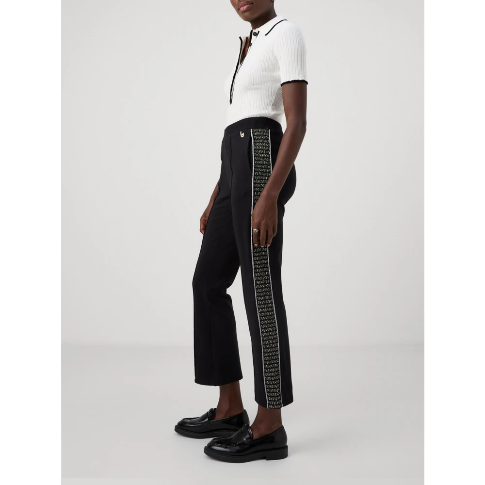Liu Jo Sportieve Zwarte Streep Broek Black Dames