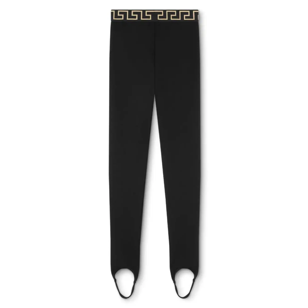 Versace Zwarte Broek met Medusa Motief Black Dames