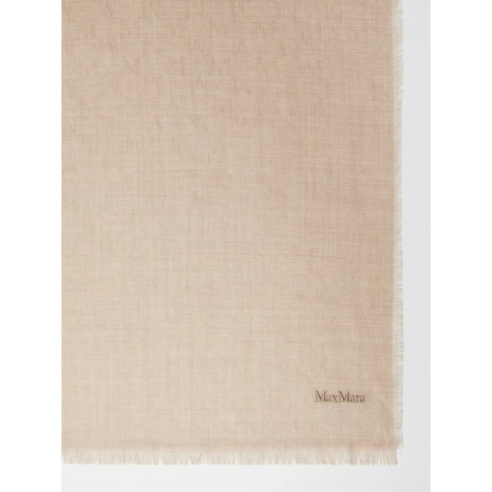Max Mara Luxe Elegant Garderobe Klassieke Sjaal Beige Dames