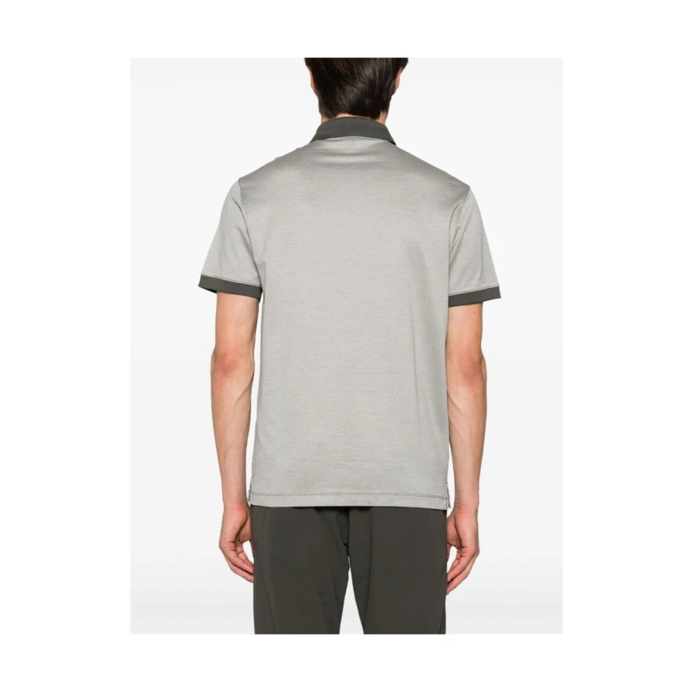Emporio Armani Groen Gestreept Poloshirt Gray Heren