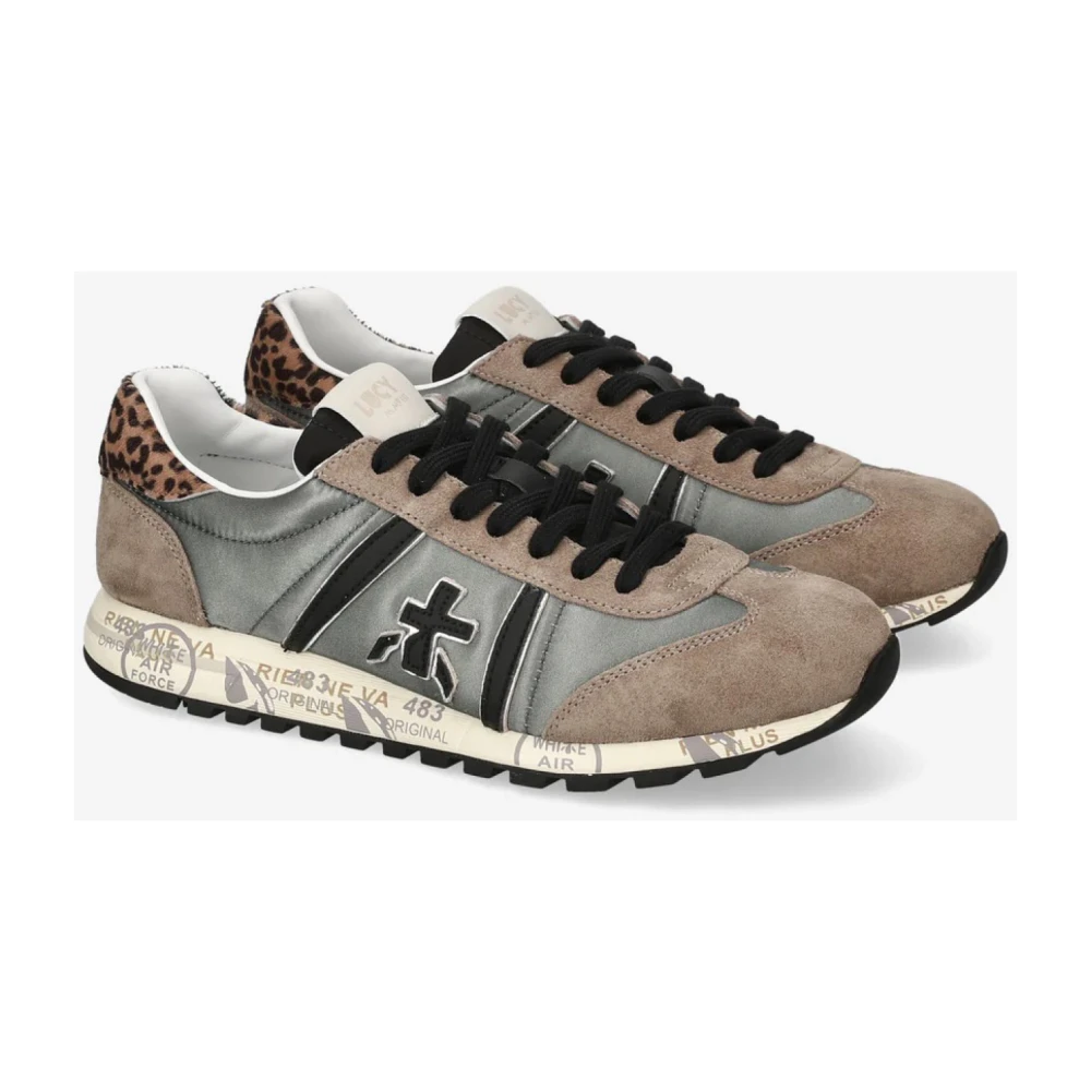 Premiata Grijze Suède en Stoffen Sneakers Multicolor Dames