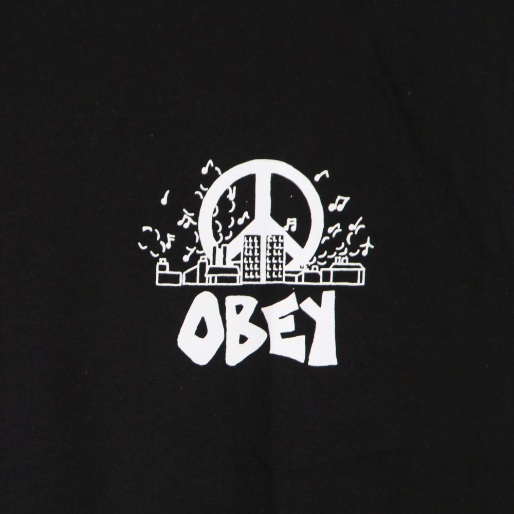 Obey City Block Classic Tee Zwart Black Heren