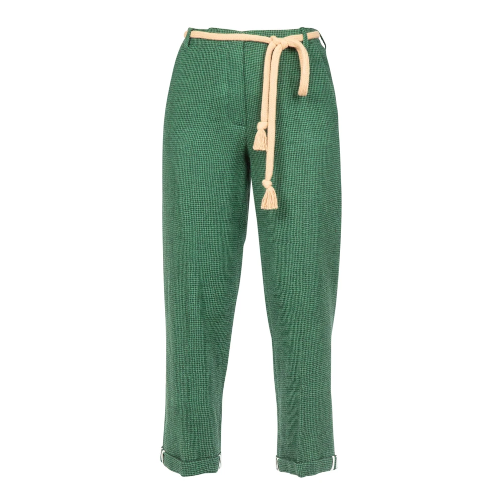 Alysi Cropped Trousers Green Dames