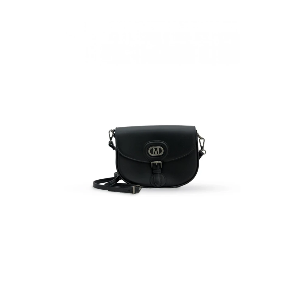 Marc Ellis Zwarte en Zilveren PVC Schoudertas Black Dames