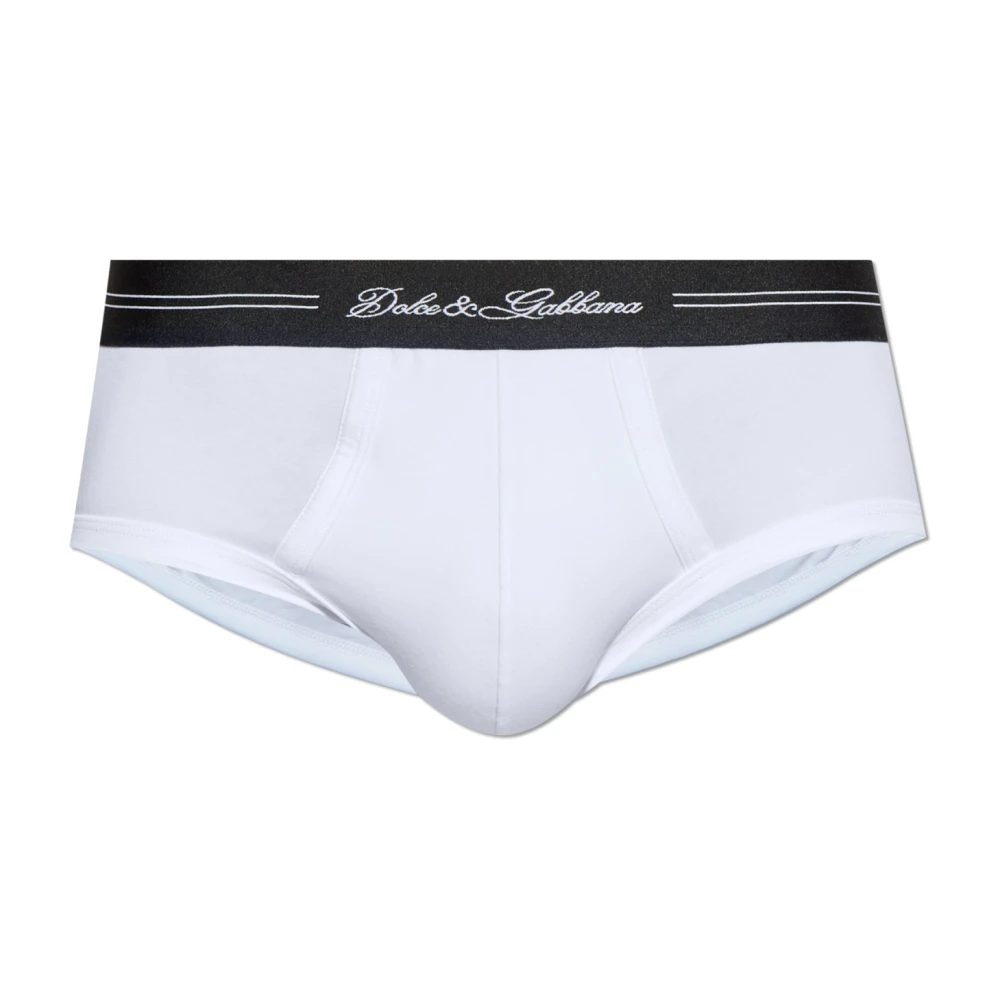 Dolce & Gabbana Men's White Underpants, S, Cotton Briefs With Logo