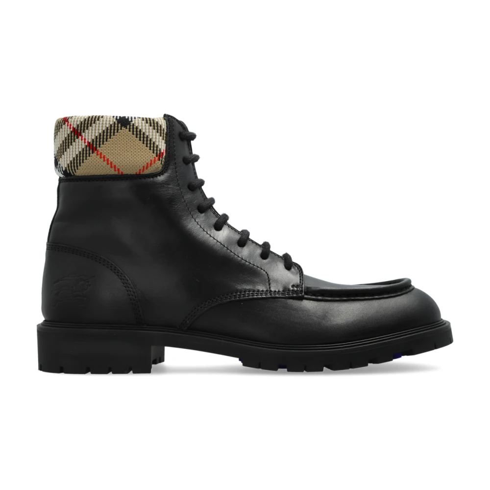Burberry Uomo Nero Stivali Combat Rogue In Pelle