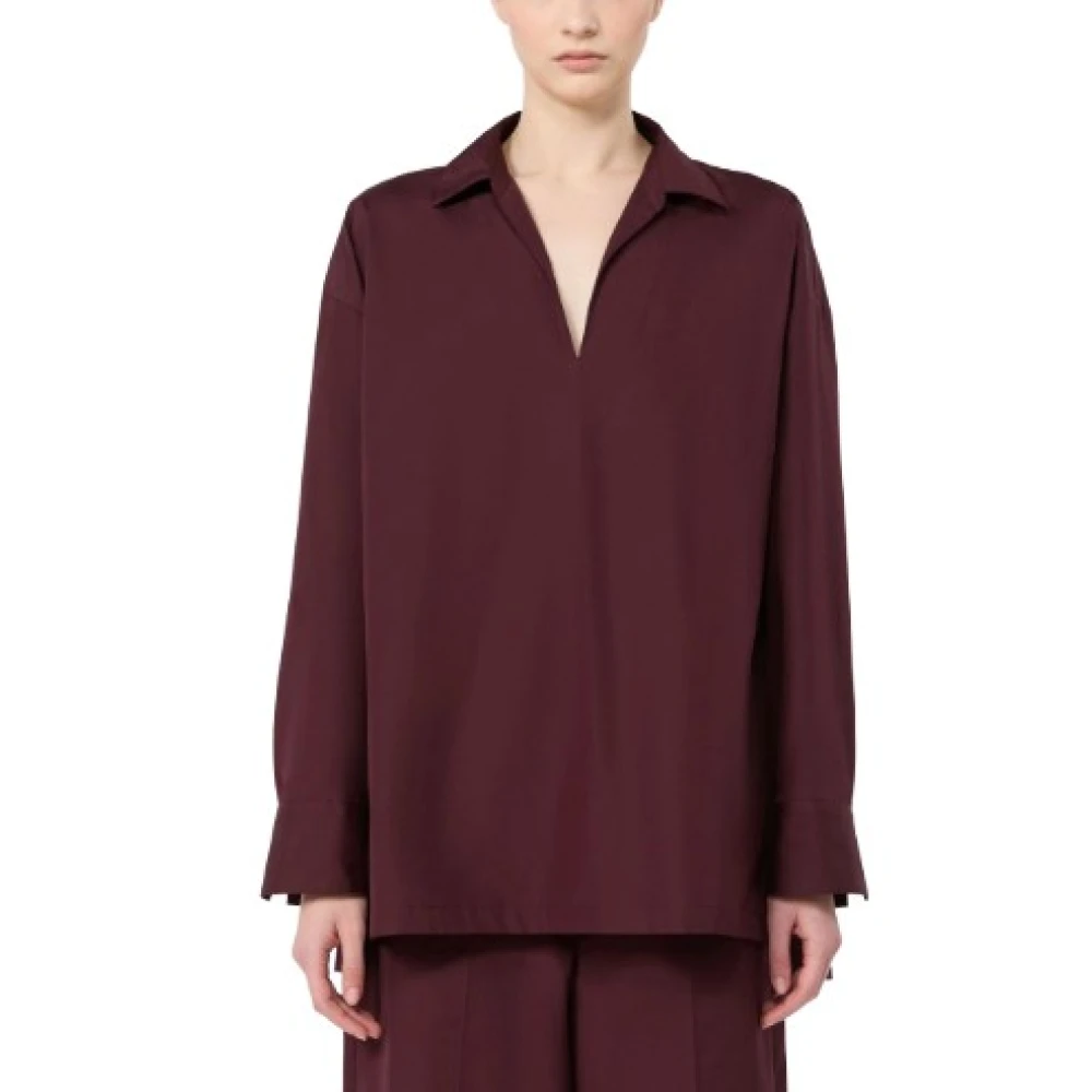 Max Mara Kvinno Röd Blusar & Skjortor Dam, S, Cristel Blouse