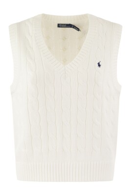 cotton-cable-knit-v-neck-waistcoat