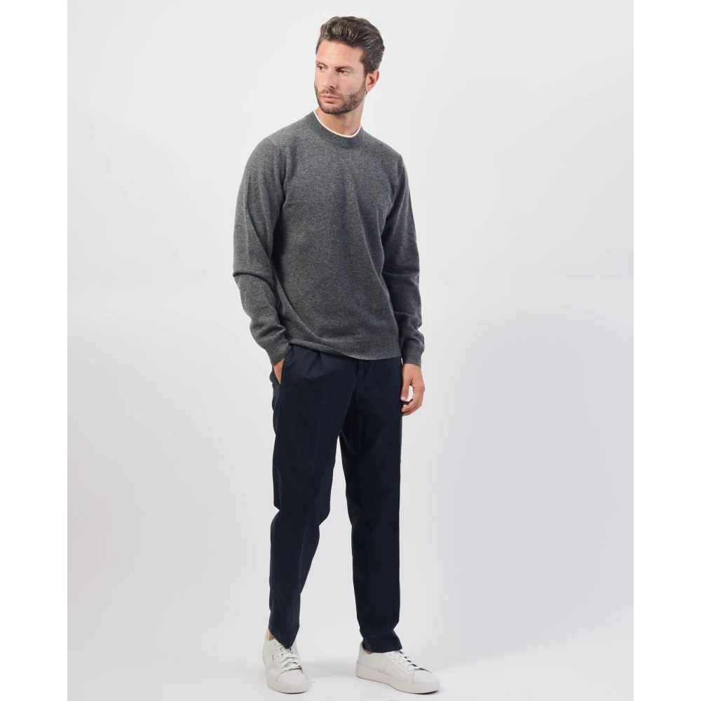 Hugo Boss Grijze wollen trui met halve kraag Gray Heren