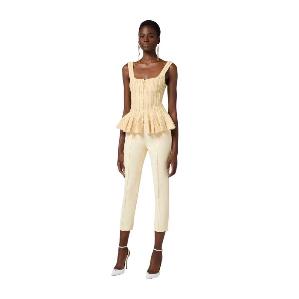Elisabetta Franchi Stijlvolle Broek voor Vrouwen Beige Dames