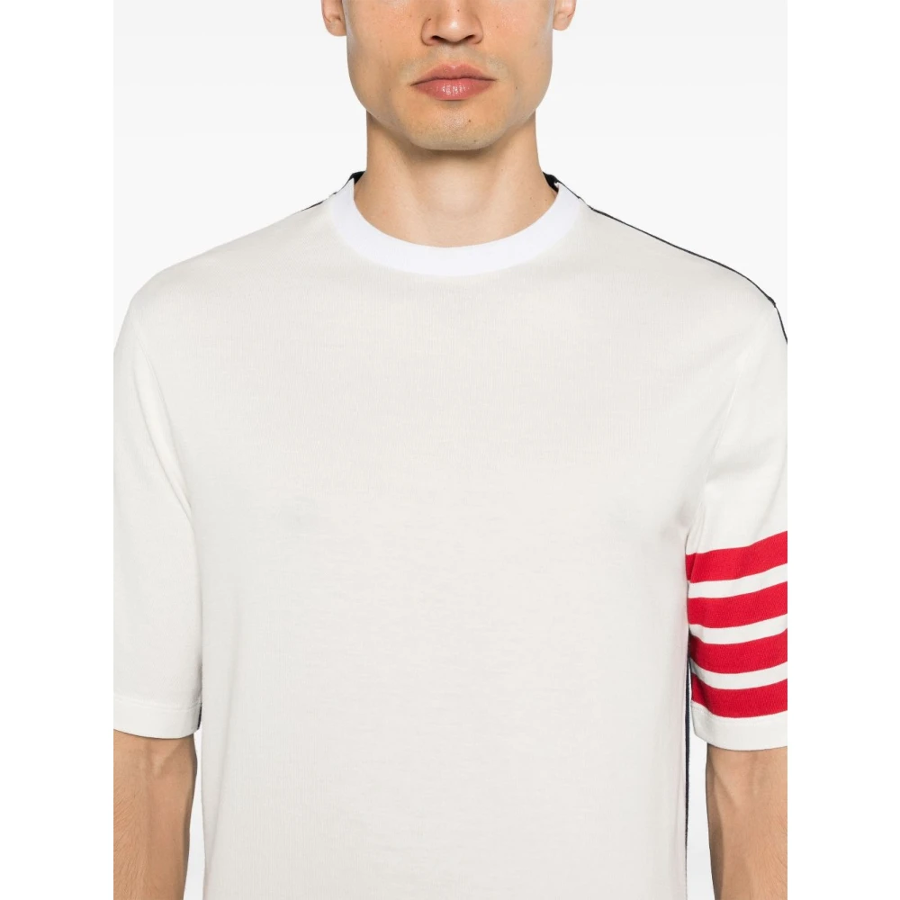Thom Browne Gestreepte Crew Neck T-shirts en Polos White Heren