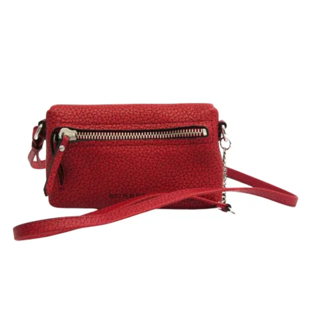 Burberry Vintage Pre-owned Leather crossbody-bags Red Dames