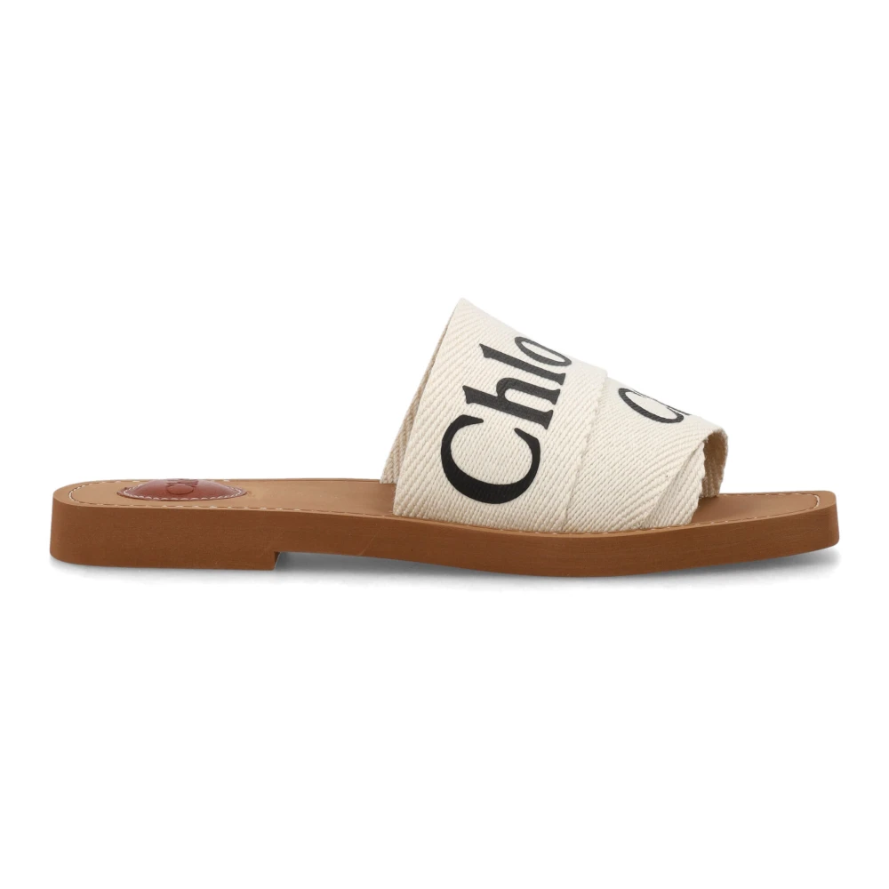 Chloé Women's White Woody Open-Toe Sandals - Sliders - 6 Uk - Shoes