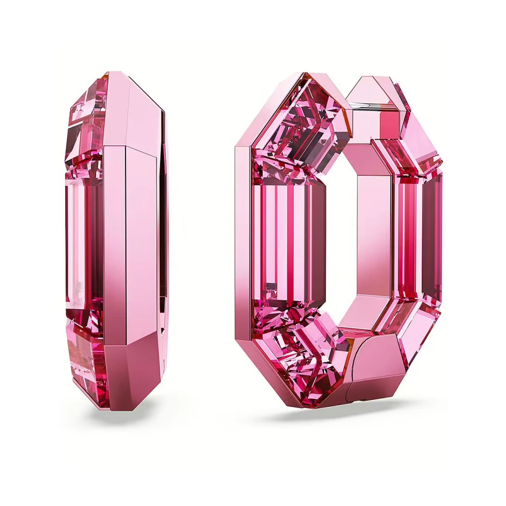 Swarovski Women's Pink Earrings, One Size, Lucent Hoop Earrings