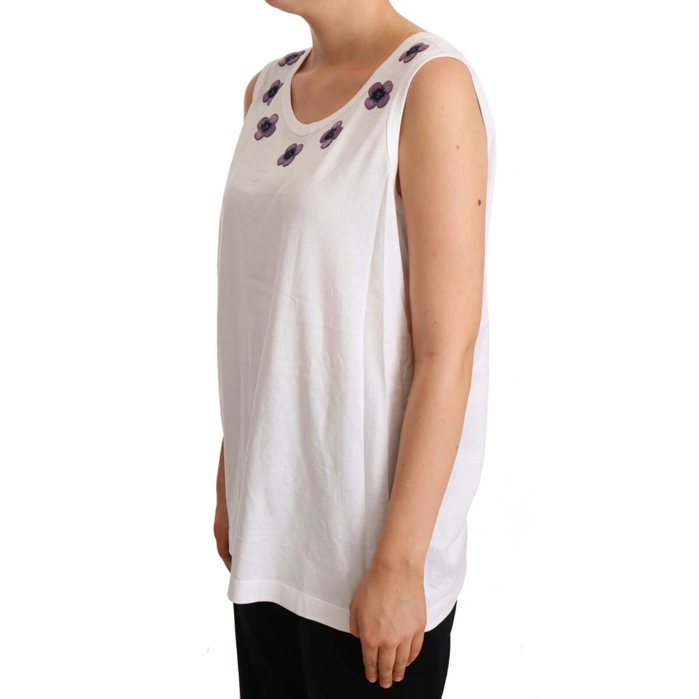 Dolce & Gabbana Witte Bloemen Tanktop White Dames