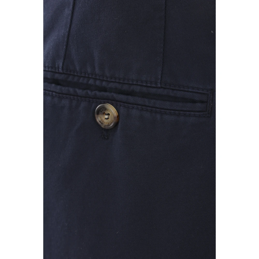 BRUNELLO CUCINELLI Blauwe Katoenen Gabardine Broek Blue Heren