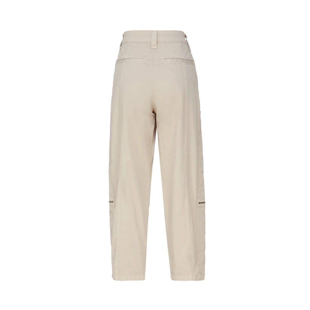 pinko Katoen Elastaan Broek Beige Dames