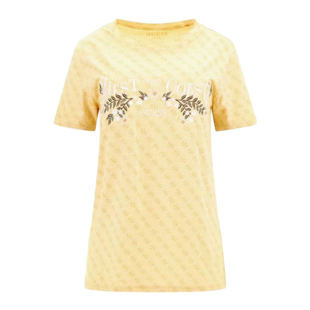 Guess Korte Mouw T-shirt Yellow Dames