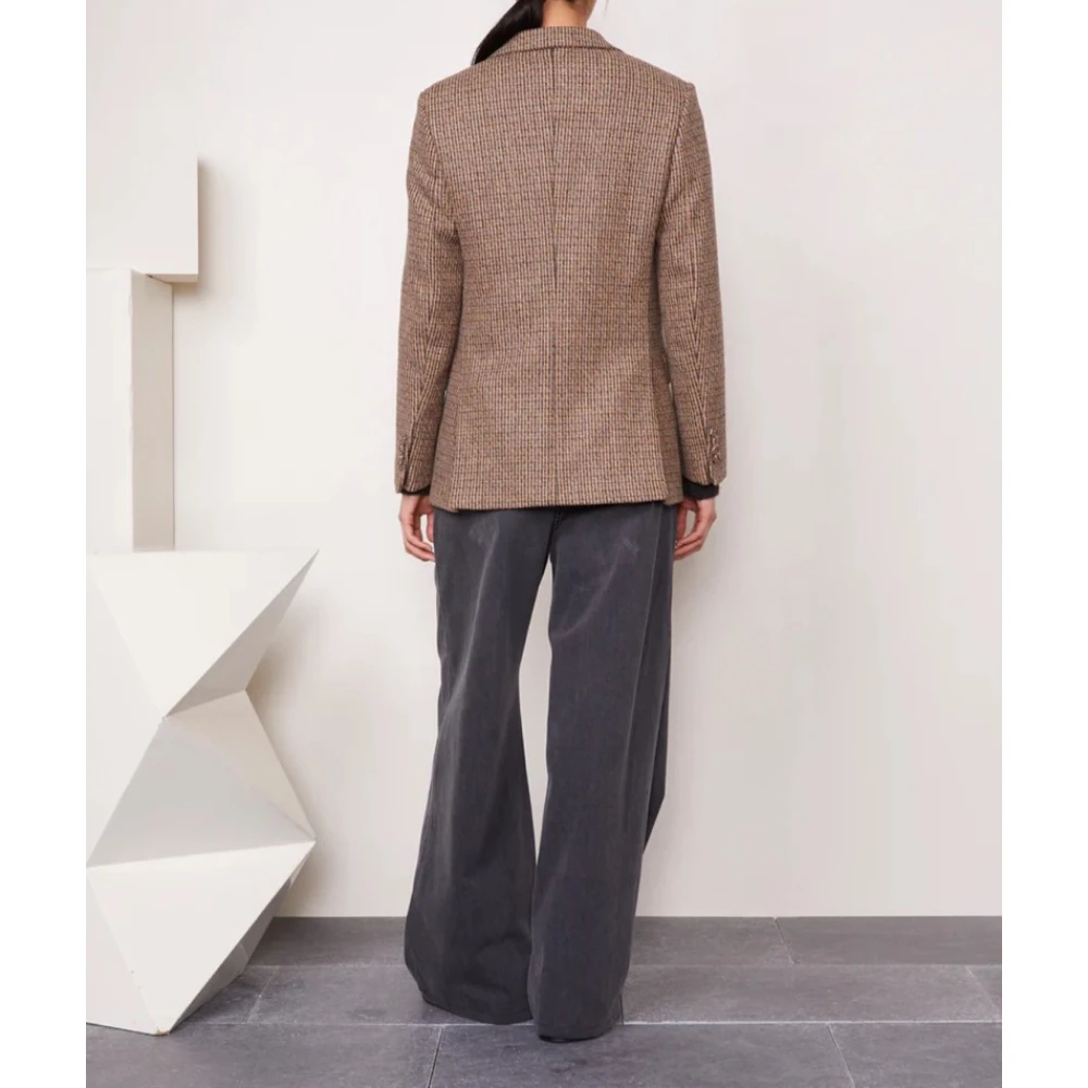 Officine Générale Wollen Americana Jas met Rever Kraag Brown Dames