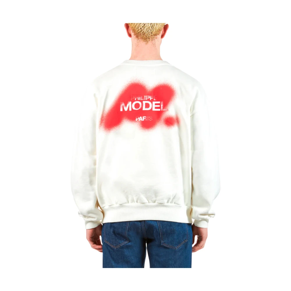 Philippe Model Graffiti Print Crewneck Sweatshirt White Heren