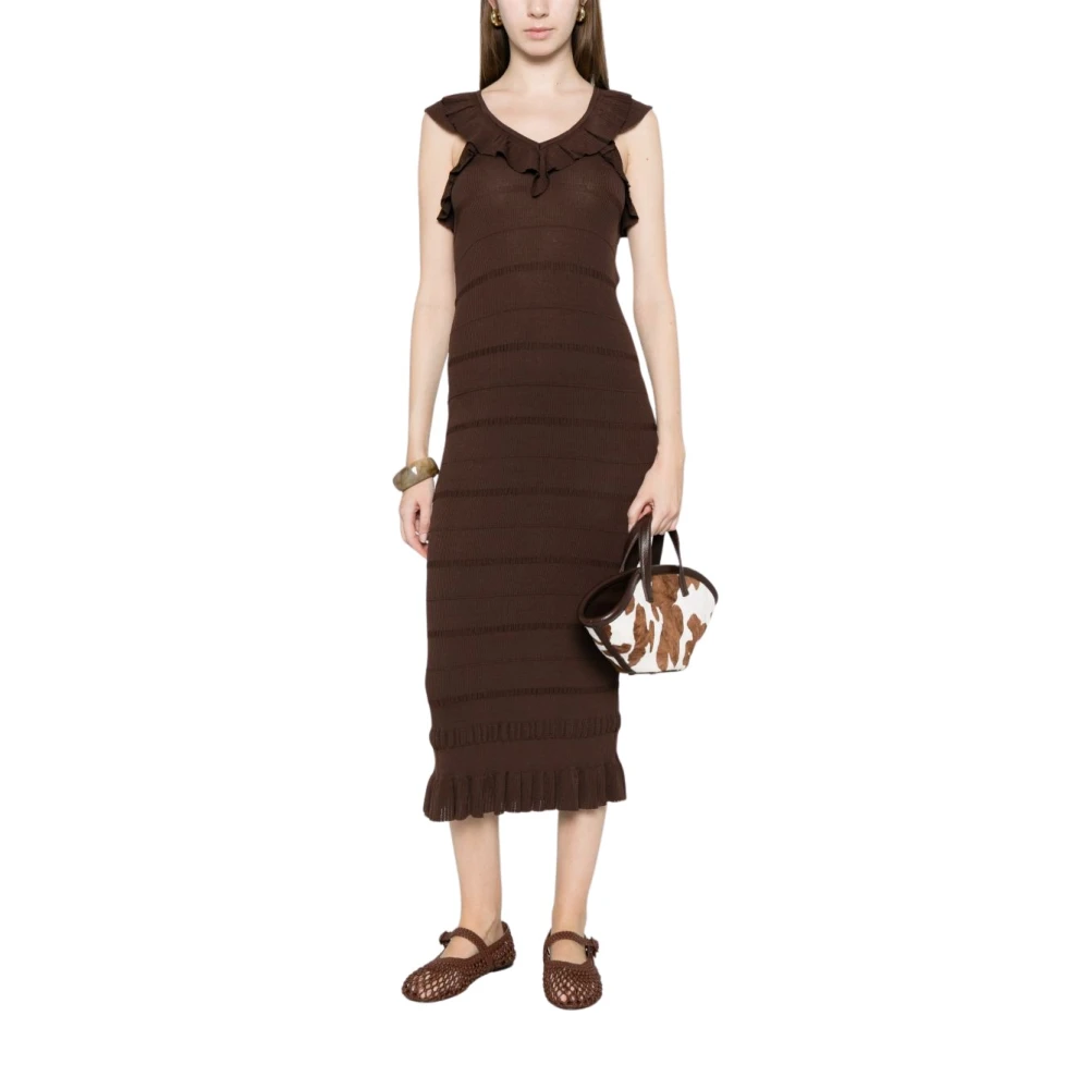 Twinset Women's Brown Knitted Dresses - Knitted Dresses - L - Dresses