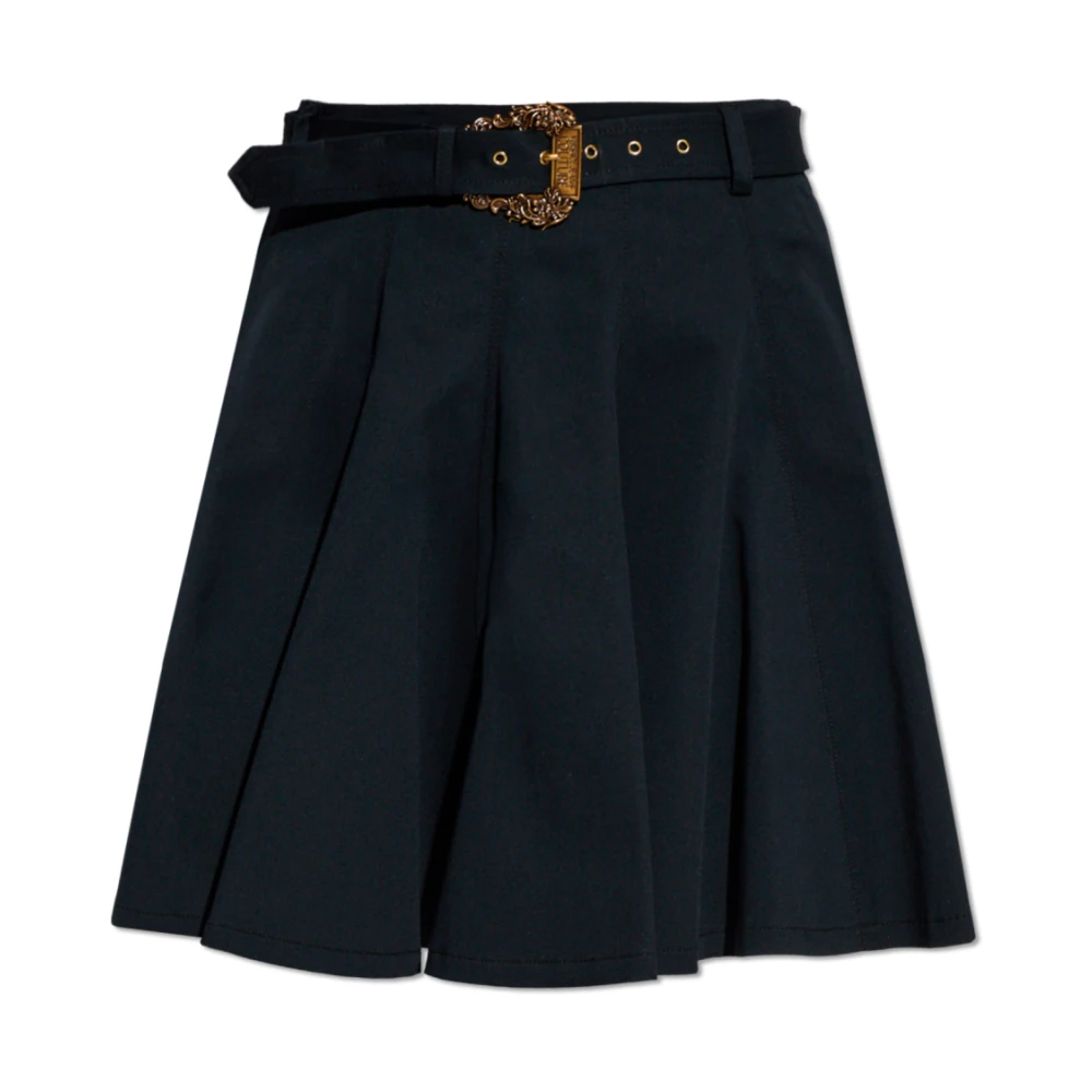 Versace Jeans Couture Donna Nero - Gonna A Pieghe Con Cintura - Skirts - M
