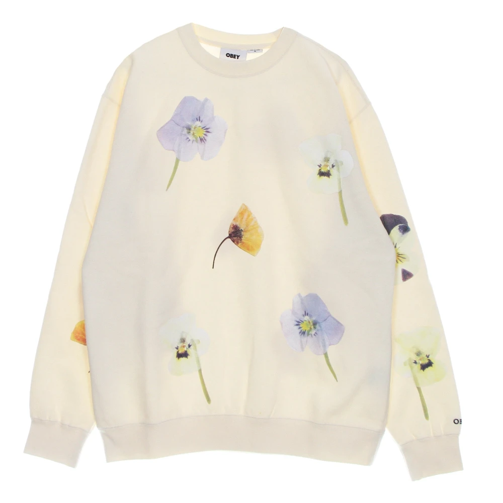 Obey Crew Neck Special Fleece Bloemenprint Beige Heren