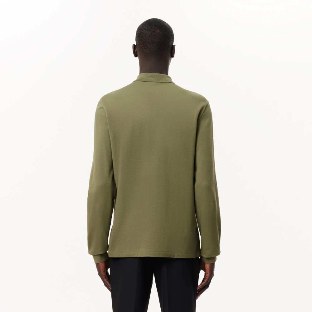 Lacoste Lange Mouw Piqué Polo Shirt Green Heren