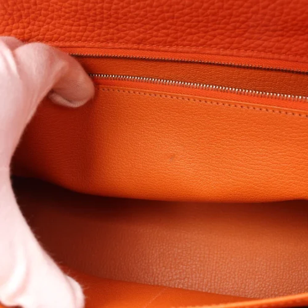 Hermès Vintage Pre-owned Leather handbags Orange Dames