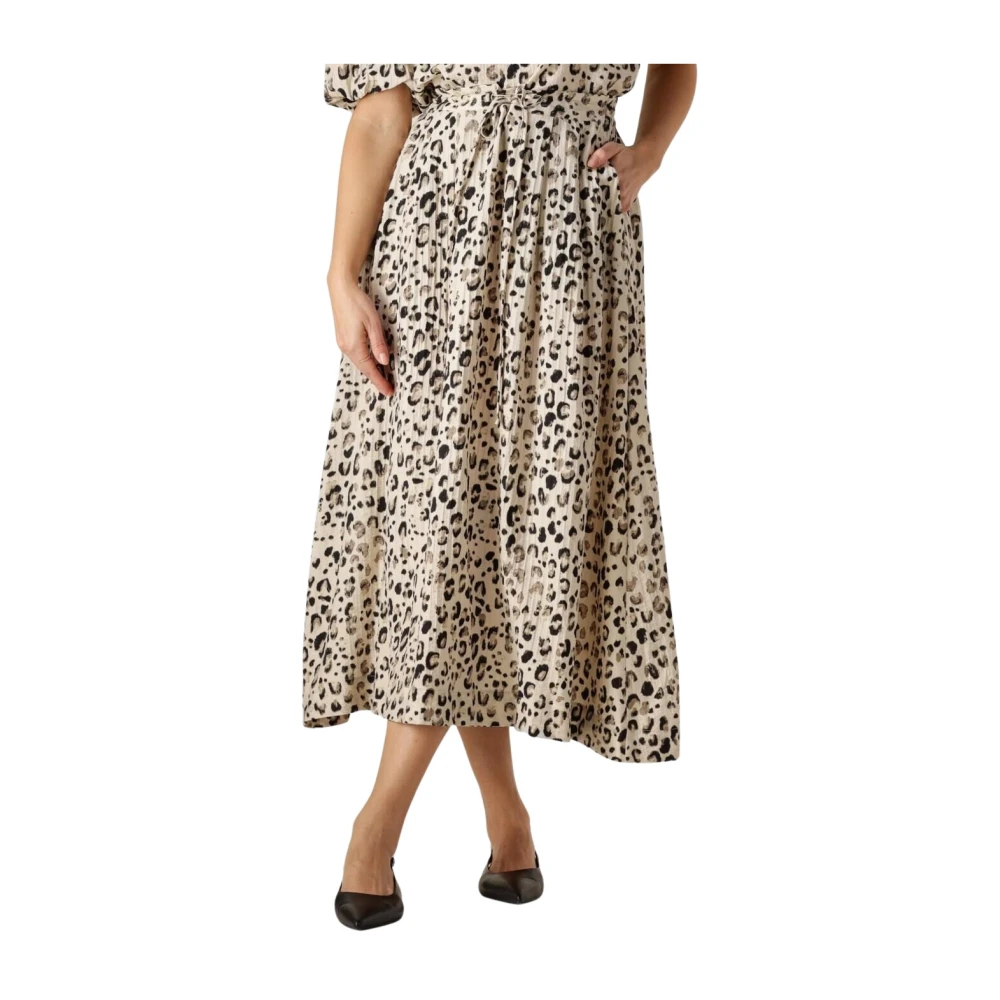 moss copenhagen Vlora Rok Aop Midirok Grijs Gray Dames